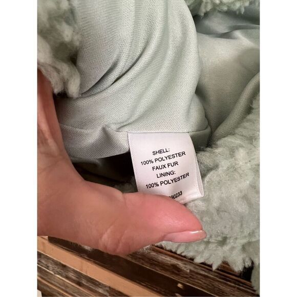 PacSun NWT Mint Green Sage Sherpa zip Jacket - Women's M/L - Picture 5 of 5